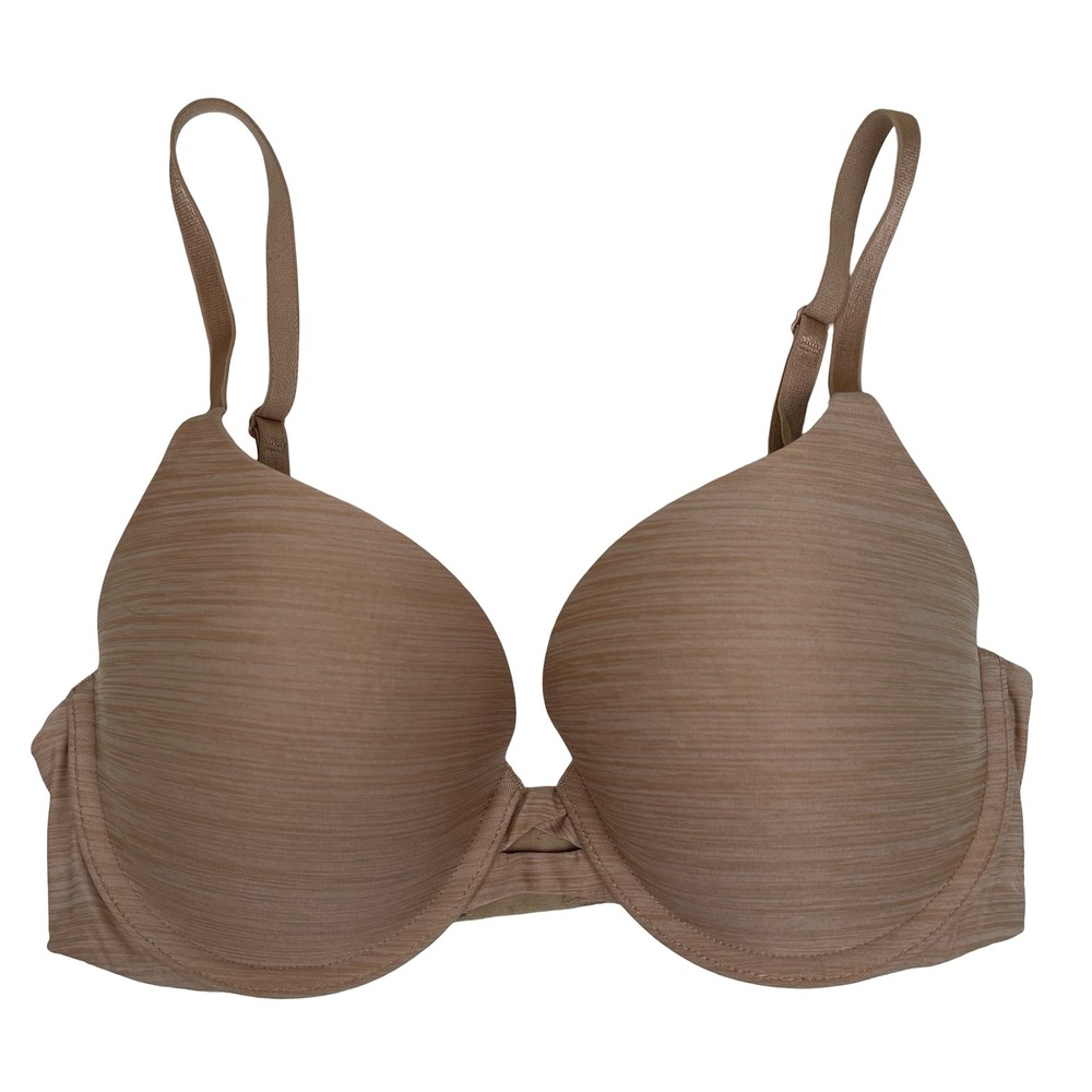 Victorias Secret Perfect Shape Bra‎ 32D Heathered Beige Push Up Underwire